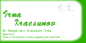 irma kracsunov business card